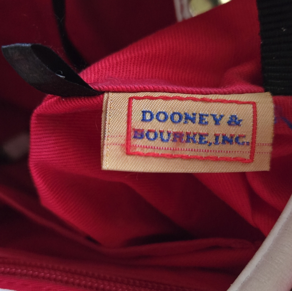 Dooney & Bourke Red and White Floral Drawstring Bucket Bag - Picture 12 of 16